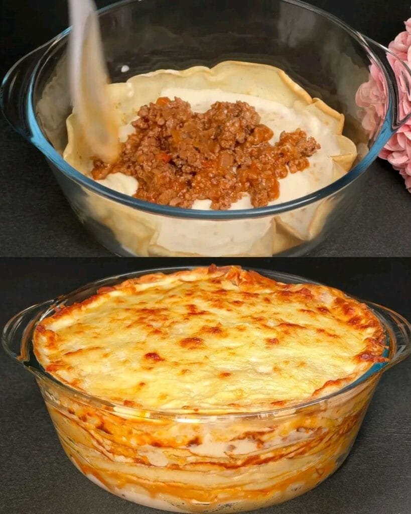 Savory Baked Crepe Casserole with Beef and Cheese