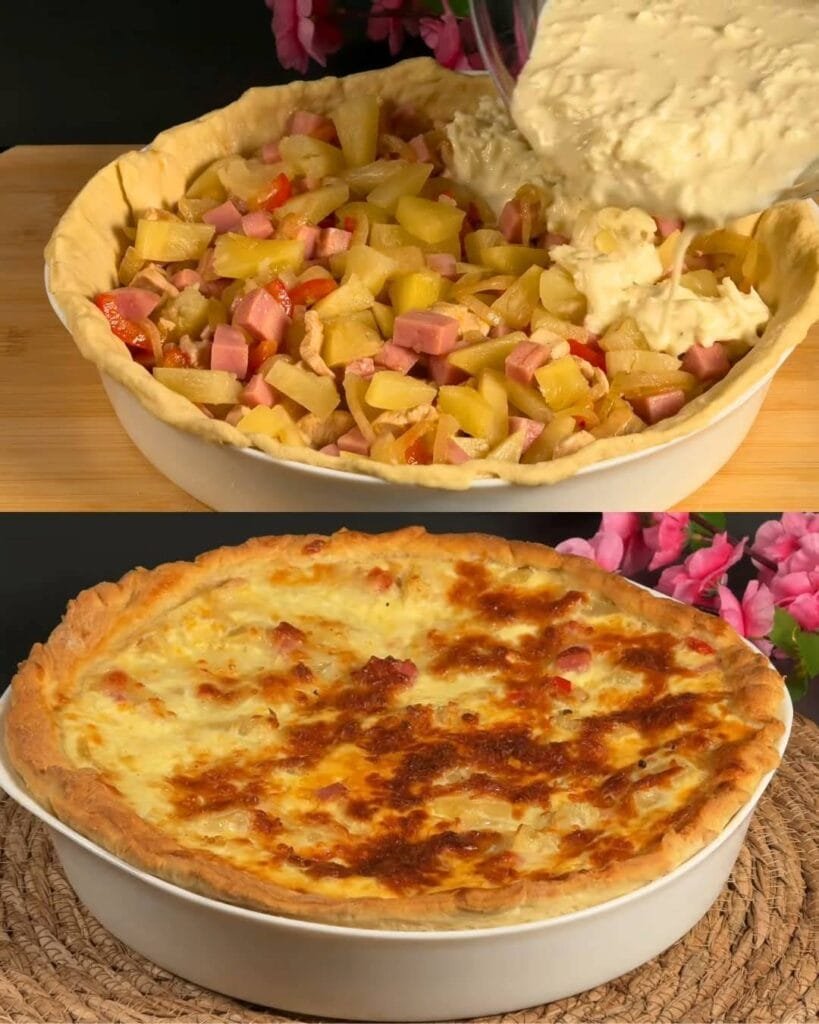 Chicken and Pineapple Casserole with Mozzarella