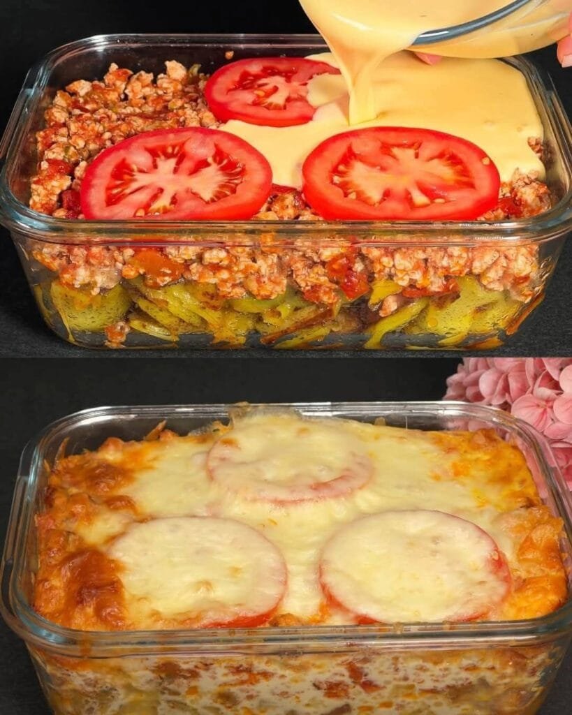 Turkey and Potato Casserole with Mozzarella