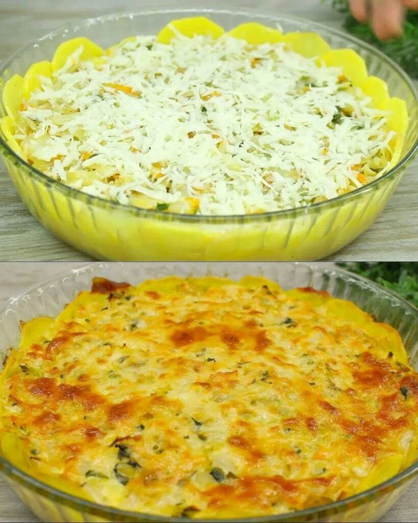 Cheesy Baked Cabbage and Potato Casserole