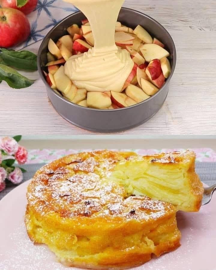 Velvety Apple Custard Cake